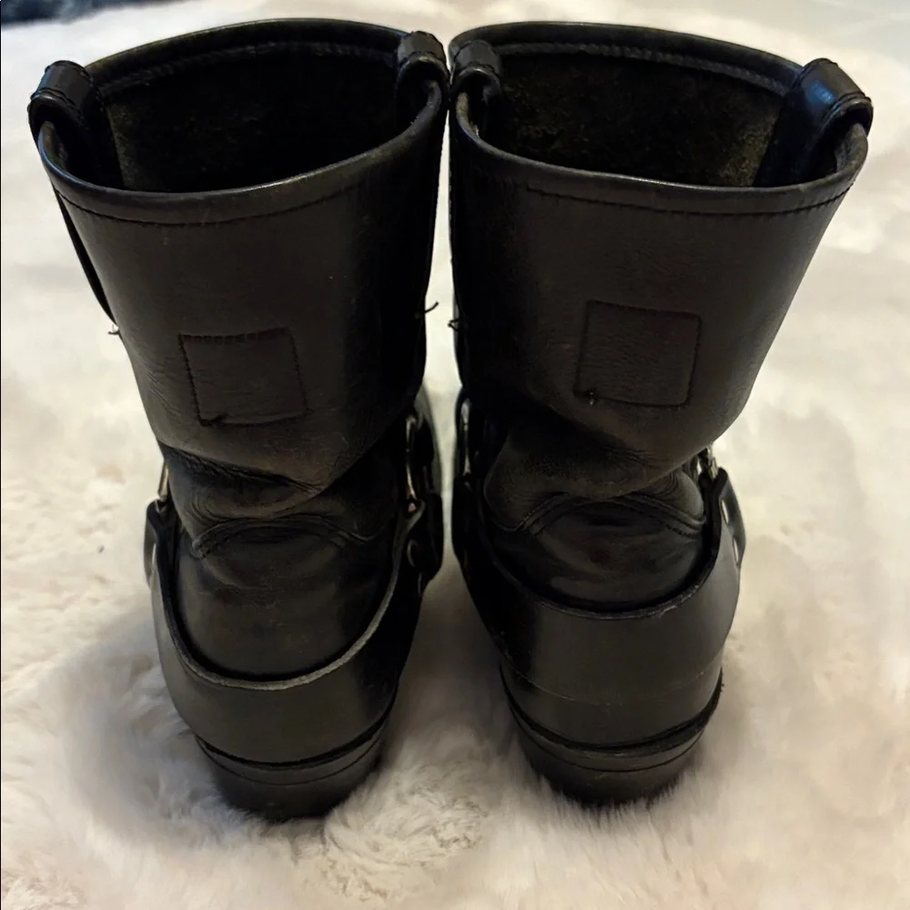 Frye Black Leather Women Harness Boots - Picture 3 of 8